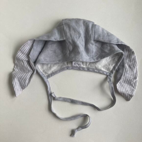 Briar Baby Bunny Bonnet - Pale Grey, Tan Stripes - 18-24M - Picture 5 of 6